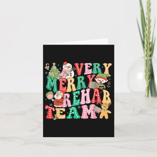 Mycket merry Rehab Team jul Fysisk terapist Kort (Framsida)