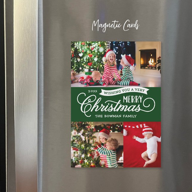 Mycket merry Script Magnetic Helgdag PhoCard (Skapare uppladdad)