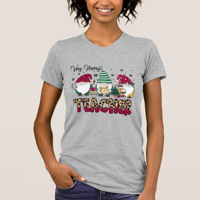 Mycket merry Teacher T Shirt (Framsida)