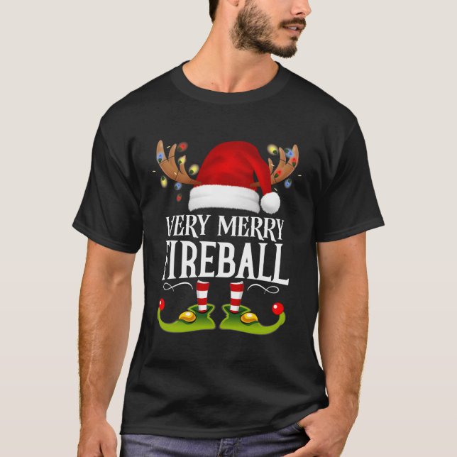 Mycket merry X-Mas Fireball T Shirt (Framsida)