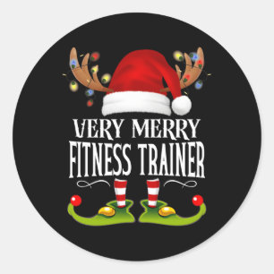Mycket merry X-Mas Fitness Trainer Runt Klistermärke