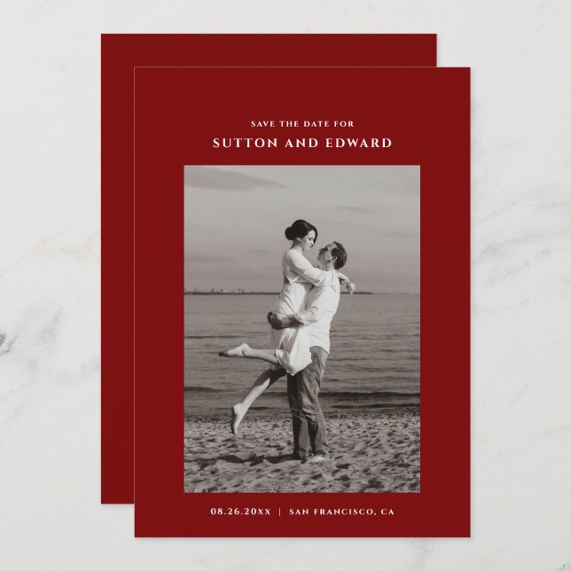 Mycket minimal enkel foto spara datumet (Fram/baksida)