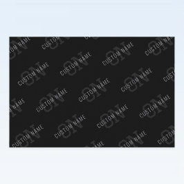 Mycket Mörk Grått och svart Monogram Namn Mönster Mat Etiketter