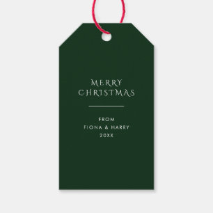 Mycket Mörk grönt - Juletiketter för Elegant Presentetikett