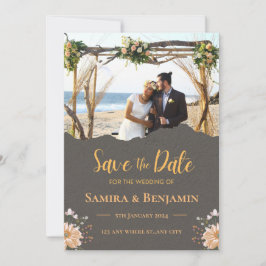 Mycket Mörk Guld minimalistiskt, platt spara datum Spara Datumet