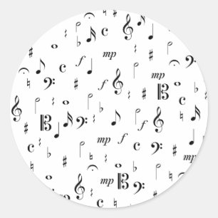 Mycket musik runt klistermärke