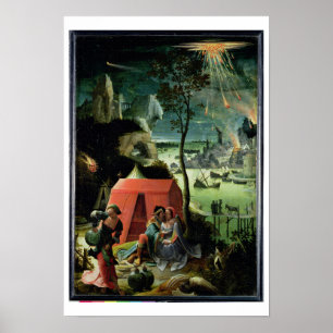 Mycket och hans döttrar (olja på panel) poster