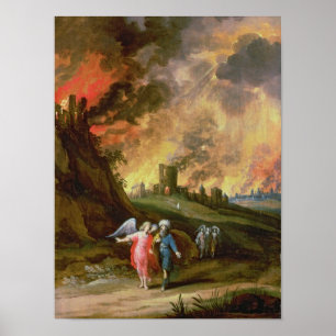 Mycket och hans döttrar som lämnar Sodom Poster