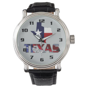 Mycket patriotiskt Texas och Karta Modern design Armbandsur