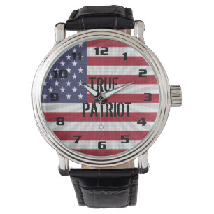Mycket patriotiskt True Patriot American Flagga Armbandsur
