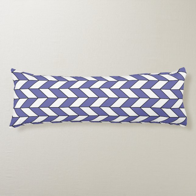 Mycket Peri Herringbone Chevron Mönster Kroppskudde (Framsidan)