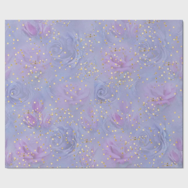 Mycket peri Watercolor,Ro,Tulips Presentpapper (Seam)