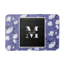 Mycket periwinkle Monogrammed Magnolia Flower