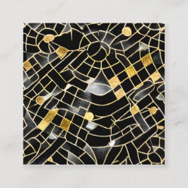 Mycket renderad, polerad, svart obsidian och Garne Fyrkantigt Visitkort