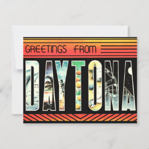 Mycket Retro Daytona Beach Florida Vykort