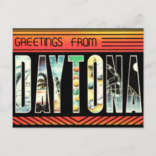 Mycket Retro Daytona Beach Florida Vykort