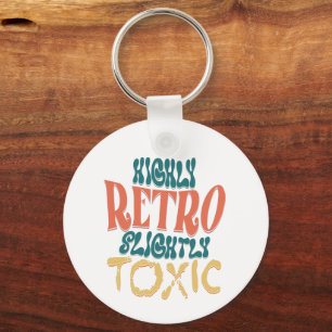 Mycket Retro Lite Giftig Vintage Typografi Nyckelring