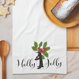 Mycket rolig och söt pingvin jul kökshandduk