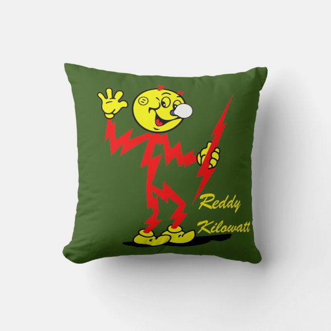 Mycket Rolig Reddy Kilowatt Kuddthrow Kudde (Framsida)