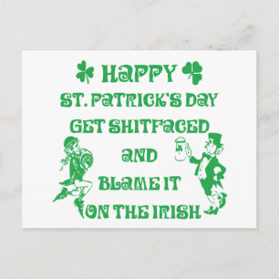 Mycket rolig vuxen st patrick's day vykort
