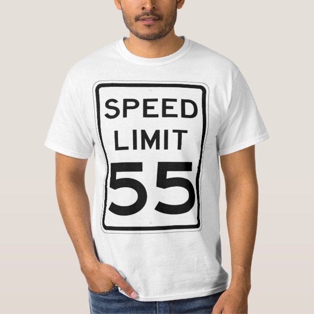 Mycket Roligt 55 MPH-hastighetsbegränsning tecken  T Shirt (Framsida)