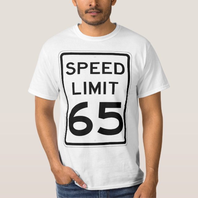 Mycket Roligt 65 MPH-hastighetsbegränsning - tecke T Shirt (Framsida)