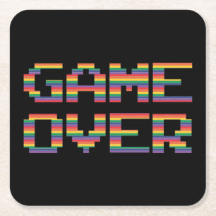 Mycket Roligt klassiskt Arcade GAME ÖVER Underlägg Papper Kvadrat