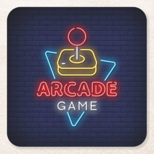 Mycket Roligt Klassiskt Arcade-spel med Joystick N Underlägg Papper Kvadrat