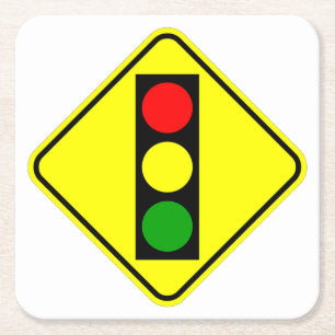 Mycket Roligt Klassiskt trafiksignaleringsskylt Underlägg Papper Kvadrat