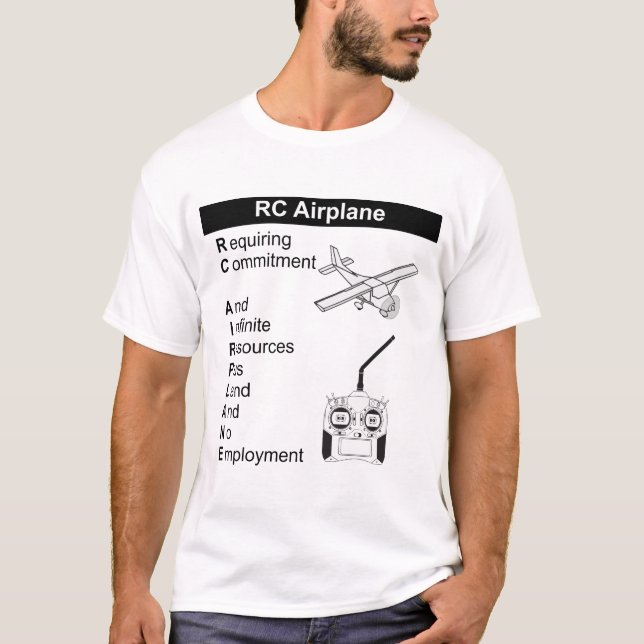 Mycket Roligt RC Flygplansförklaring T-Shirt (Framsida)