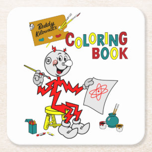 Mycket Roligt, Reddy Kilowatt Underlägg uppsättn Papper Kvadrat