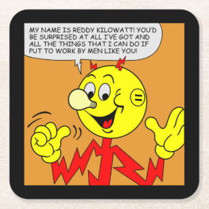 Mycket Roligt Reddy Kilowatt Underlägg uppsättning Papper Kvadrat