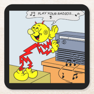 Mycket Roligt Reddy Kilowatt Underlägg uppsättning Papper Kvadrat