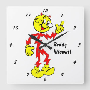 Mycket Roligt Reddy Kilowatt Wall Clock Fyrkantig Klocka