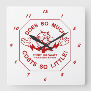 Mycket Roligt Reddy Kilowatt Wall Clock Fyrkantig Klocka