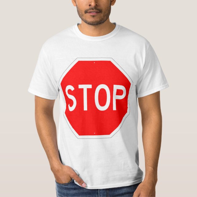 Mycket Roligt STOP-tecken T-Shirt (Framsida)