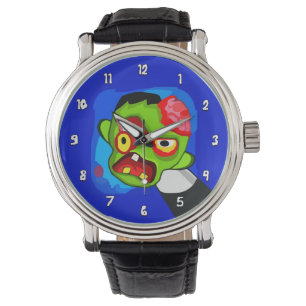 Mycket Roligt Tecknad Zombie w/Pencil genom Öga Armbandsur
