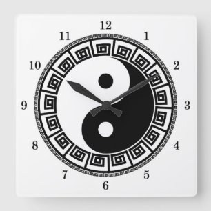 Mycket Roligt Yin och Yang Fyrkantig Klocka
