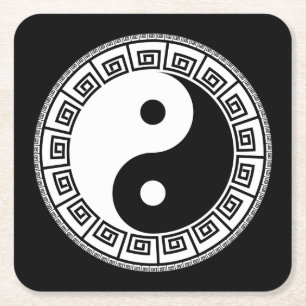Mycket Roligt Yin och Yang Underlägg Papper Kvadrat