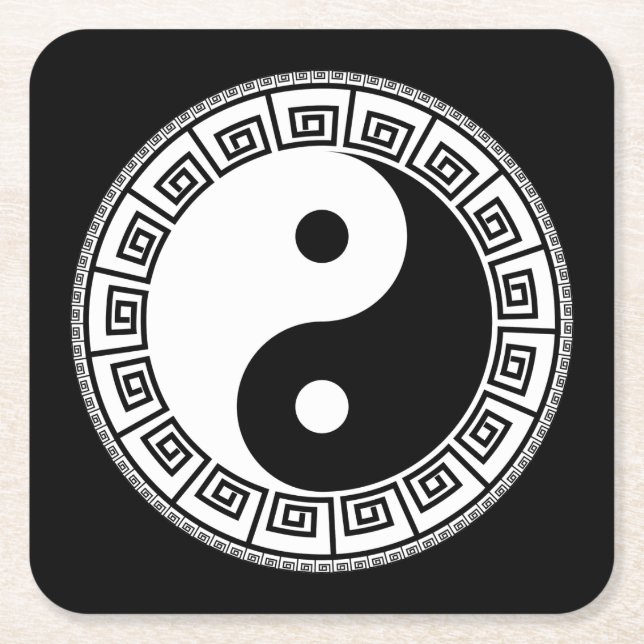 Mycket Roligt Yin och Yang Underlägg Papper Kvadrat (Framsidan)