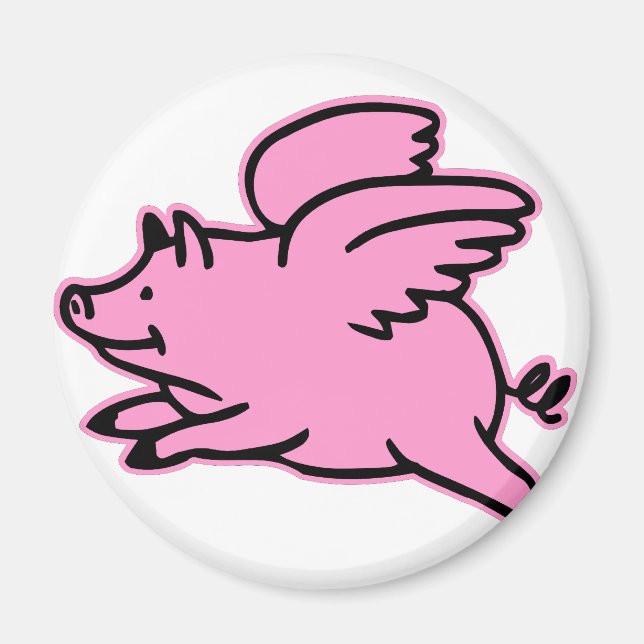 Mycket rutt Rosa Gris Magnet (Framsidan)