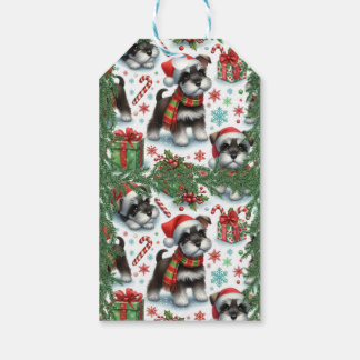 Mycket Schnauzer-jul Presentetikett