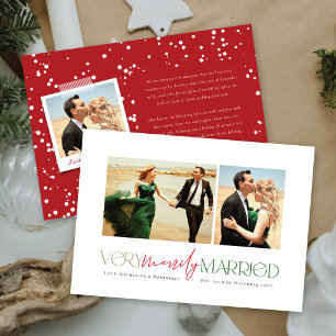 Mycket skickligt gift Mr & Mrs Modern Photo Bröllo Julkort