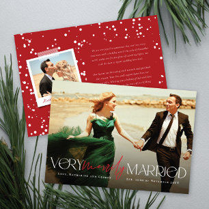 Mycket skickligt gift Mr & Mrs Modern Photo Bröllo Julkort