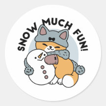 Mycket Snö Rolig Katt Vinter Högtid Design