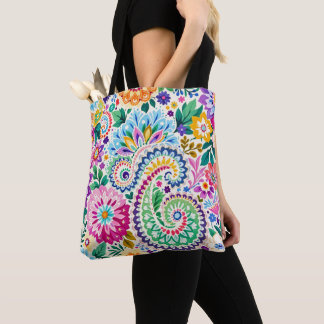 Mycket snygg totebag med paisley-design tygkasse