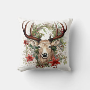 🦌 Mycket Söt God jul Reindeer Pillow Kudde