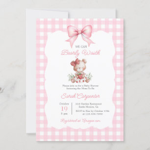 Mycket söt jordgubbs-baby shower flicka inbjudningar