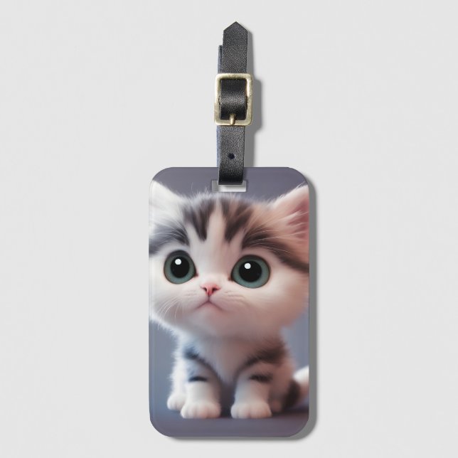 Mycket söt kattunge bagagebricka (Framsida vertikal)