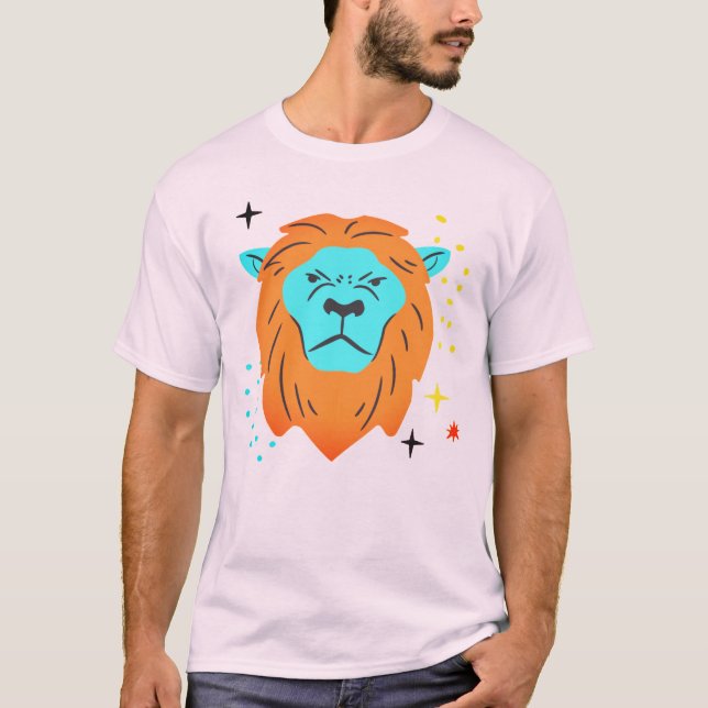 Mycket söt lejon T-shirt-design T Shirt (Framsida)